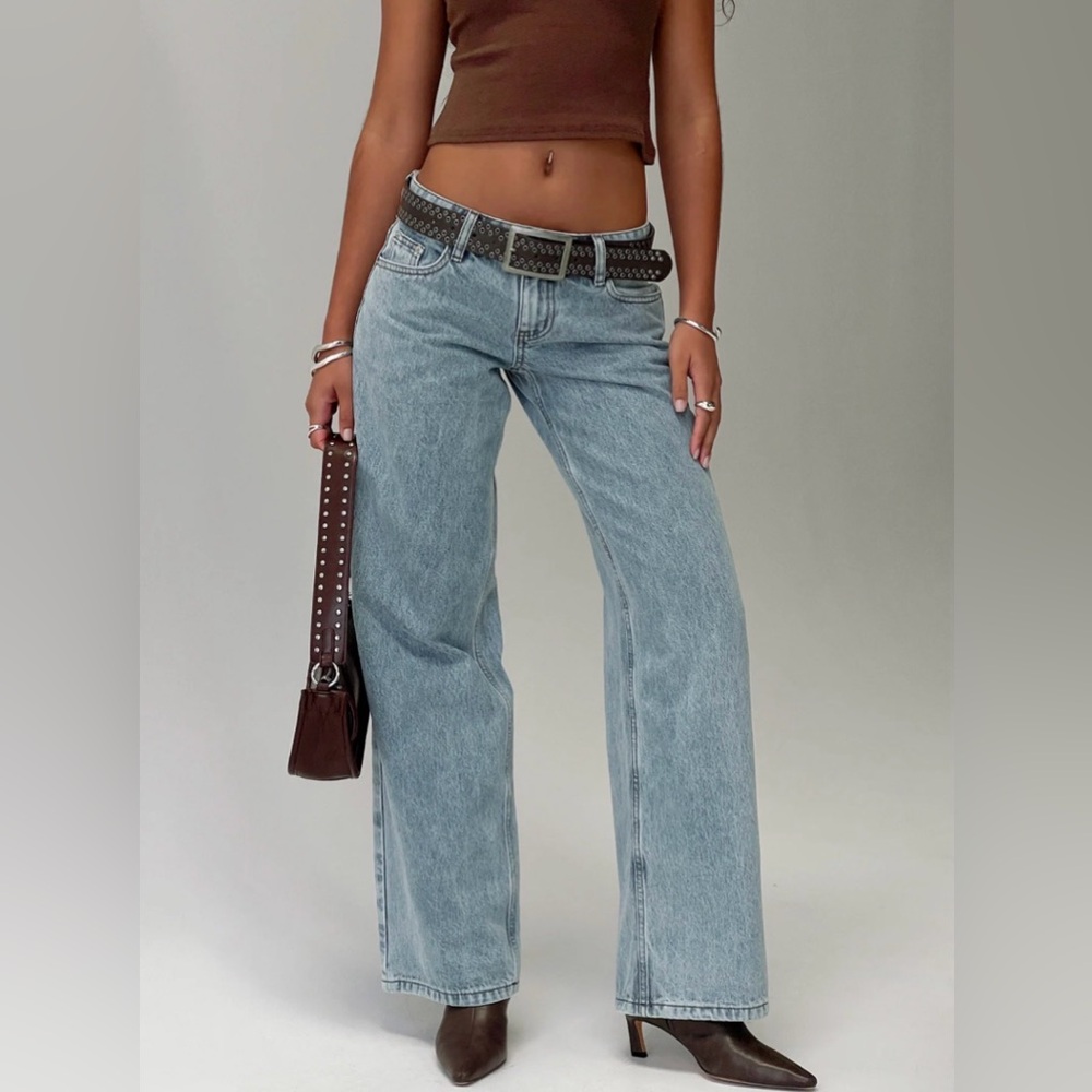 Princess Polly Light Blue Flare Jeans